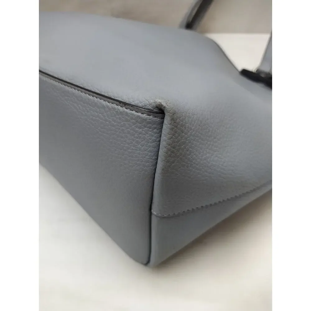 Coach Day Tote Blue Leather Double Handles Shoulder Bag